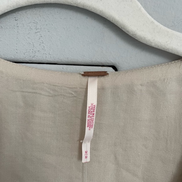 FREE PEOPLE Stone Summer Vintage Tie Front Maxi Dress M - Picture 6 of 6